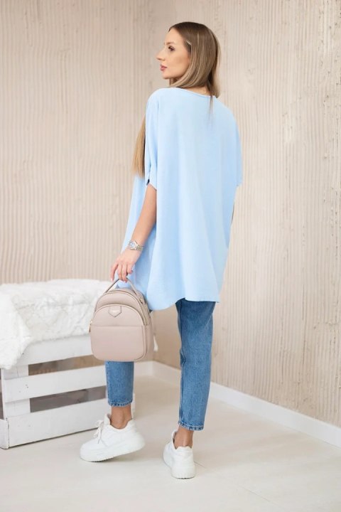Bluzka oversize z wisiorkiem niebieski Bluzka oversize z wisiorkiem niebieski