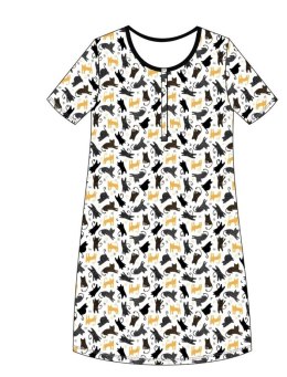 KOSZULA DAMSKA 495/209 CATS 3 KR S czarny/miodowy
