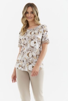 PIŻAMA DAMSKA 420 KR R.2XL XXL kwiaty taupe