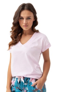 PIŻAMA DAMSKA 637 KR R.3XL XXXL jasny różowy