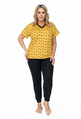 PIŻAMA DAMSKA QUEEN PLUS SALE XXXXL musztardowy