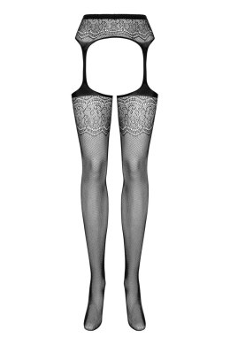 GARTER STOCKINGS S207 S/M/L czarny