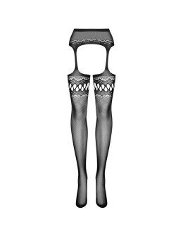 GARTER STOCKINGS S214 S/M/L czarny