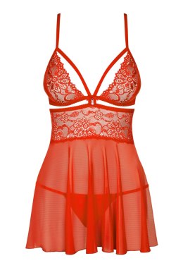 KOMPLET 838-BAB-3 BABYDOLL XXL-XXXL czerwony
