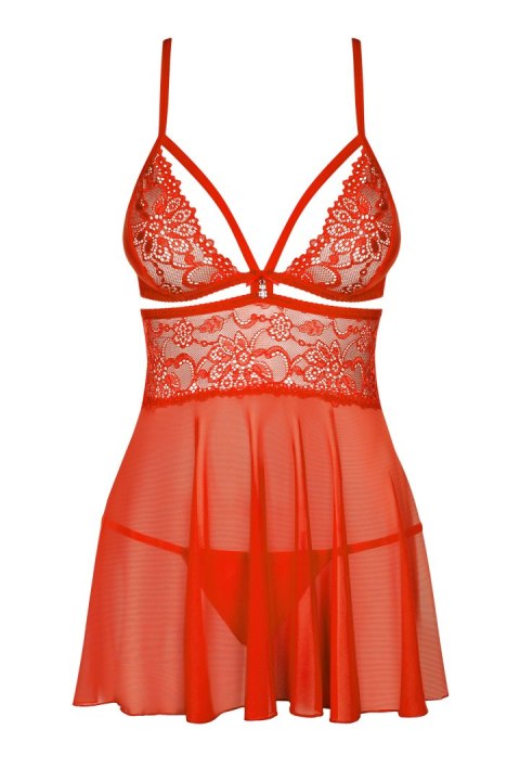 KOMPLET 838-BAB-3 BABYDOLL XXL-XXXL czerwony KOMPLET 838-BAB-3 BABYDOLL XXL-XXXL czerwony