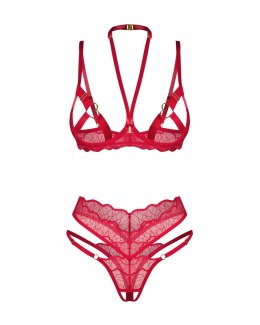 KOMPLET CUPIDE DESIR 2-CZĘŚCIOWY L/XL czerwony