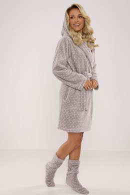 SZLAFROK MELANIE 546 L szary/kropki