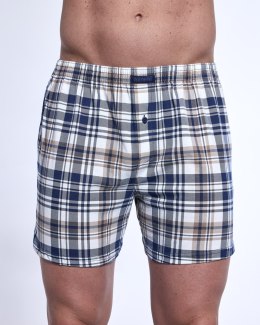 BOKSERKI COMFORT 002/319 XXL ecrui/granatowy kratka
