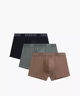 BOKSERKI MĘSKIE 3MH-215 BAMBUS M khaki/czarny/beżowy