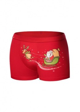 BOKSERKI ŚWIĄTECZNE 007/67 SANTA'S SLEIGH XXL czerwony