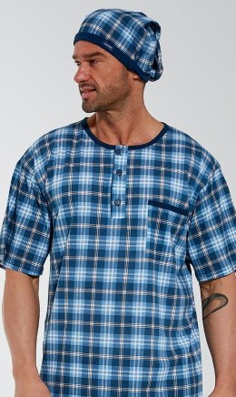 KOSZULA NOCNA MĘSKA 109/13 KR M krata/jeans/melange