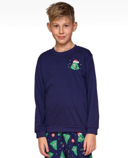 PIŻAMA BOY YOUNG 966/167 CHRISTMAS TREE DR 158-164 granatowy
