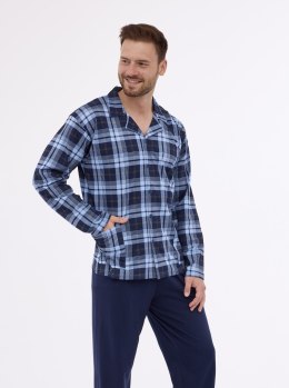PIŻAMA MĘSKA 114/72 R.3XL-5XL 4XL granatowy/niebieski