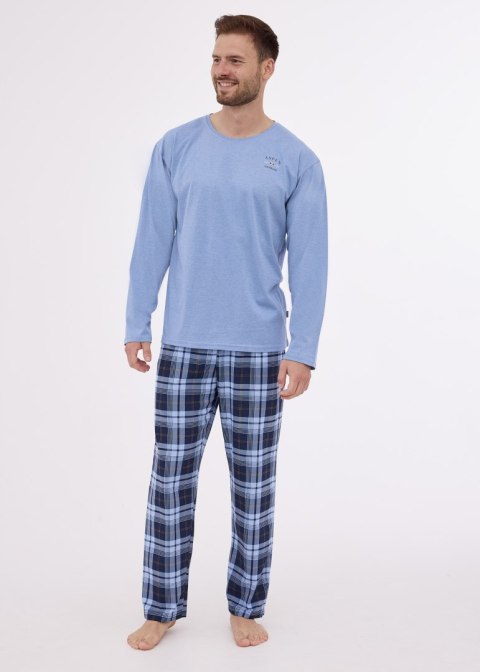 PIŻAMA MĘSKA 124/264 ASPEN 2 DR XXL niebieski melange PIŻAMA MĘSKA 124/264 ASPEN 2 DR XXL niebieski melange