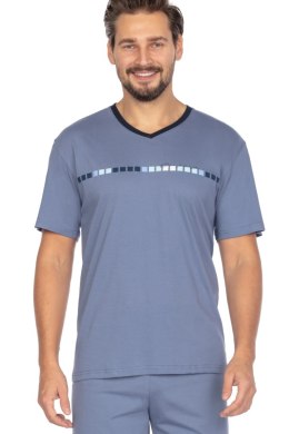 PIŻAMA MĘSKA 454 KR M niebieski