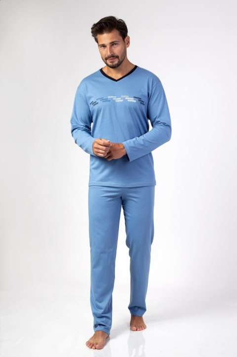 PIŻAMA MĘSKA 470A DR XXXL niebieski PIŻAMA MĘSKA 470A DR XXXL niebieski