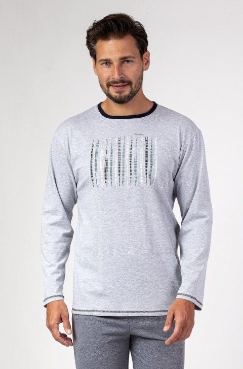 PIŻAMA MĘSKA 472A DR XXL jasny melange PIŻAMA MĘSKA 472A DR XXL jasny melange