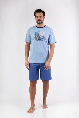 PIŻAMA MĘSKA 474 KR R.2XL-4XL XXL niebieski