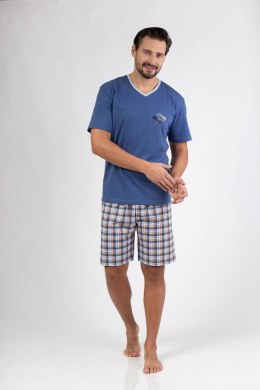 PIŻAMA MĘSKA 475 KR R.2XL XXL niebieski