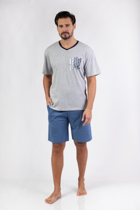 PIŻAMA MĘSKA 477 KR R.2XL XXL jasny melange PIŻAMA MĘSKA 477 KR R.2XL XXL jasny melange