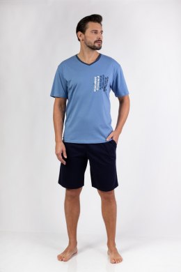 PIŻAMA MĘSKA 477 KR R.2XL XXL niebieski