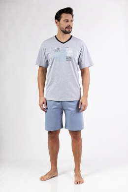 PIŻAMA MĘSKA 480 KR XL jasny melange