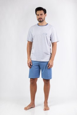 PIŻAMA MĘSKA 483 KR XL niebieski