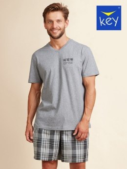 PIŻAMA MĘSKA MNS 401 A22 KR M szary