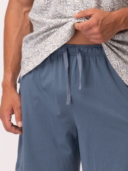 PIŻAMA MĘSKA MNS 748 KR R.3XL-4XL 4XL ecrui/jeans