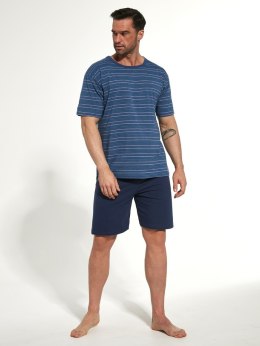 PIŻAMA MĘSKA VARIOUS 338/29 KR M jeans/turkusowy