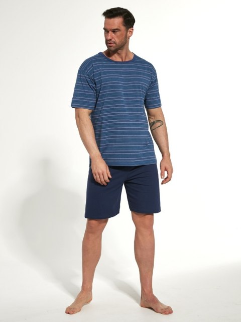 PIŻAMA MĘSKA VARIOUS 338/29 KR M jeans/turkusowy PIŻAMA MĘSKA VARIOUS 338/29 KR M jeans/turkusowy