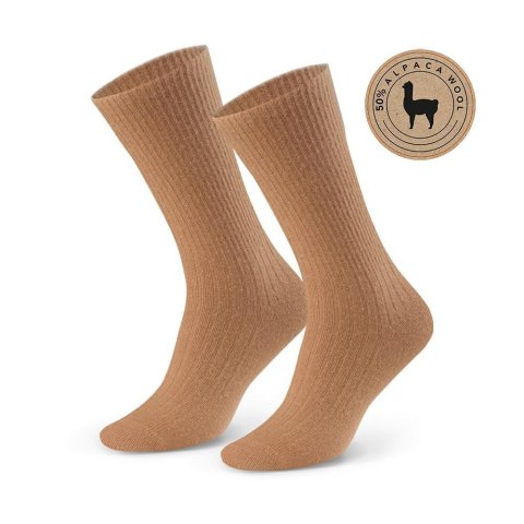 SKARPETY DAMSKIE ALPACA WOOL 50% 044 38-40 brązowy