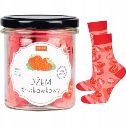 SKARPETY DAMSKIE SOXO W SŁOIKU 35-40 dżem truskawkowy