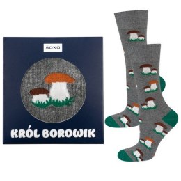 SKARPETY SOXO GRZYBY 40-45 król borowik/grafitowy