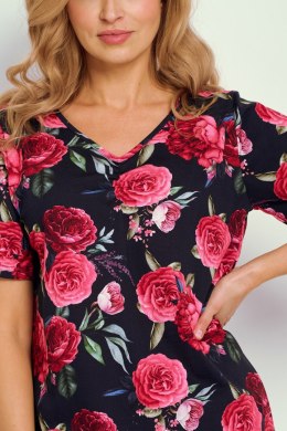 KOSZULA CLAIRE 3346 KR XL granatowy/róże