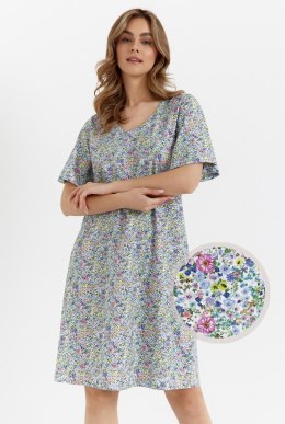 KOSZULA DAMSKA 463 KR R.2XL XXL lawenda/drobne kwiatki