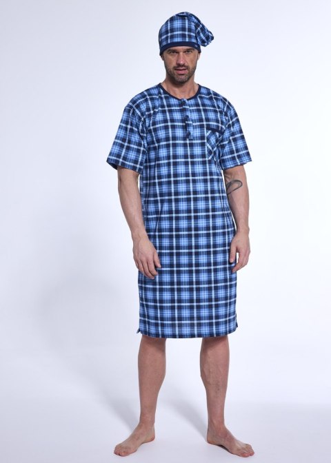 KOSZULA NOCNA MĘSKA 109/31 KR M granatowy/kratka KOSZULA NOCNA MĘSKA 109/31 KR M granatowy/kratka
