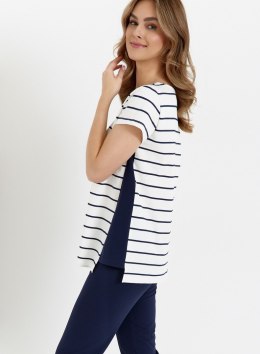PIŻAMA DAMSKA 448 KR R.XXL XXL ecrui/granatowy