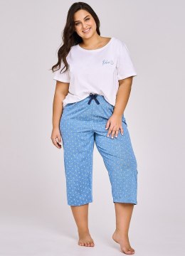 PIŻAMA LEONA 3162 KR R.2XL-3XL XXXL biały