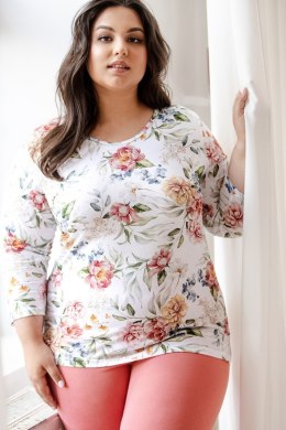 PIŻAMA LOUISA 3262 3/4 R R. 2XL-3XL XXXL biały/kwiaty