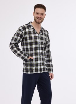 PIŻAMA MĘSKA 114/73 DR XXL granatowy/szary