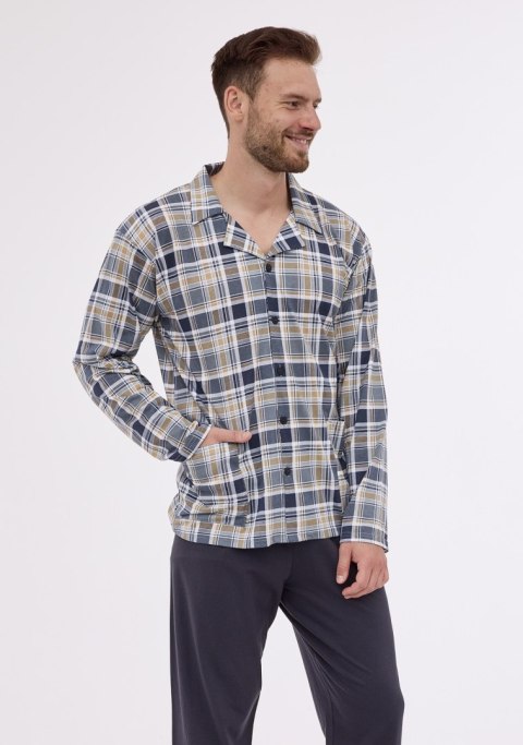 PIŻAMA MĘSKA 114/75 R.3XL-5XL 4XL beżowy/szary PIŻAMA MĘSKA 114/75 R.3XL-5XL 4XL beżowy/szary