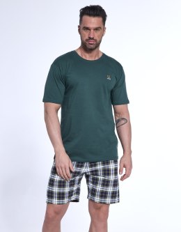 PIŻAMA MĘSKA 326/182 NATURE 2 KR R.3XL-5XL 3XL zielony