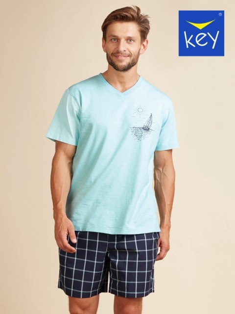 PIŻAMA MĘSKA MNS 218 A22 KR M miętowy PIŻAMA MĘSKA MNS 218 A22 KR M miętowy