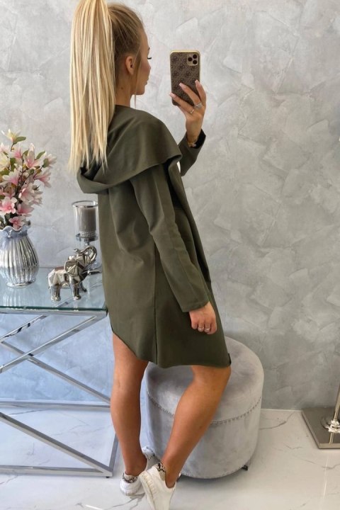 Narzutka z luźnym kapturem khaki Narzutka z luźnym kapturem khaki