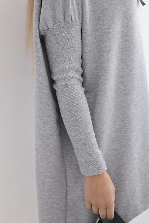 Bluza oversize z asymetrycznymi bokami szara Bluza oversize z asymetrycznymi bokami szara