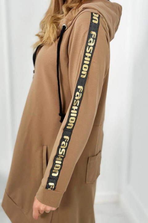 Bluza z suwakiem z tyłu camelowa Bluza z suwakiem z tyłu camelowa