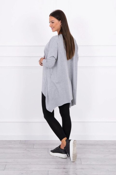Bluzka oversize z nadrukiem tęczowych ust szara Bluzka oversize z nadrukiem tęczowych ust szara