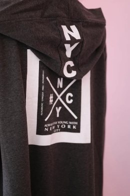 Narzutka z kapturem oversize grafitowa