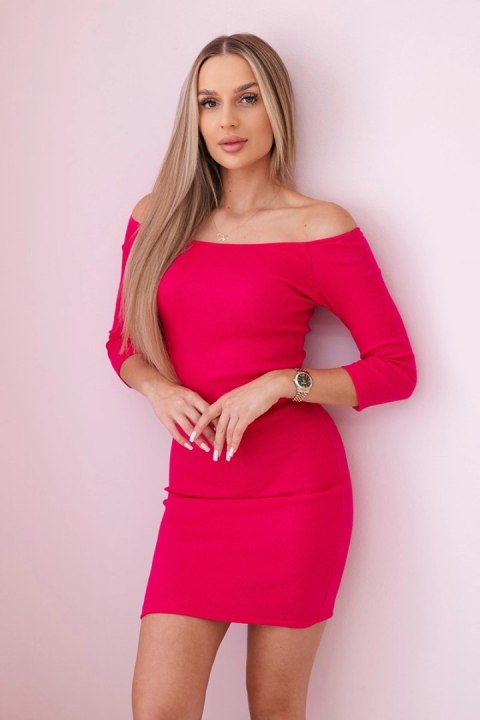 Sukienka dopasowana w prążek fuksja Sukienka dopasowana w prążek fuksja